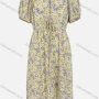 Wholesale Women's Casual Off Shoulder Floral Print Waist Drawstring Ruffle Hem Midi Dress preview