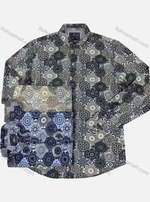 Wholesale Men's Casual Allover Print Long Sleeve Shirt, LIUHUA CLOTHING WHOLESALE